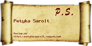Petyka Sarolt névjegykártya